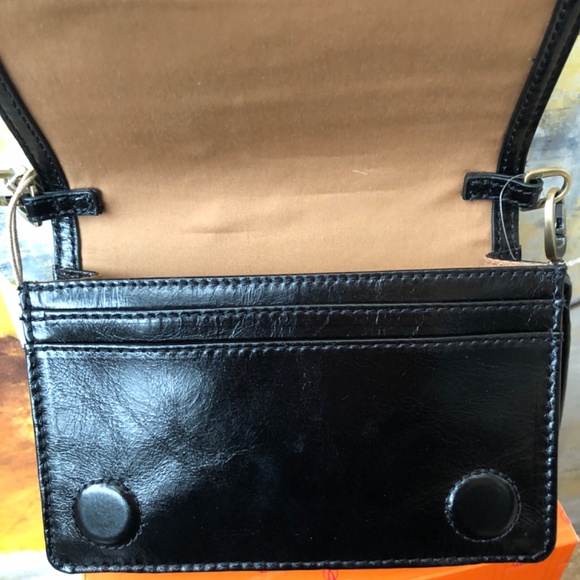 HOBO BAGS POLISHED LEATHER JILL CROSSBODY PURSE, BLACK, NEW WITH TAGS - Picture 3 of 8